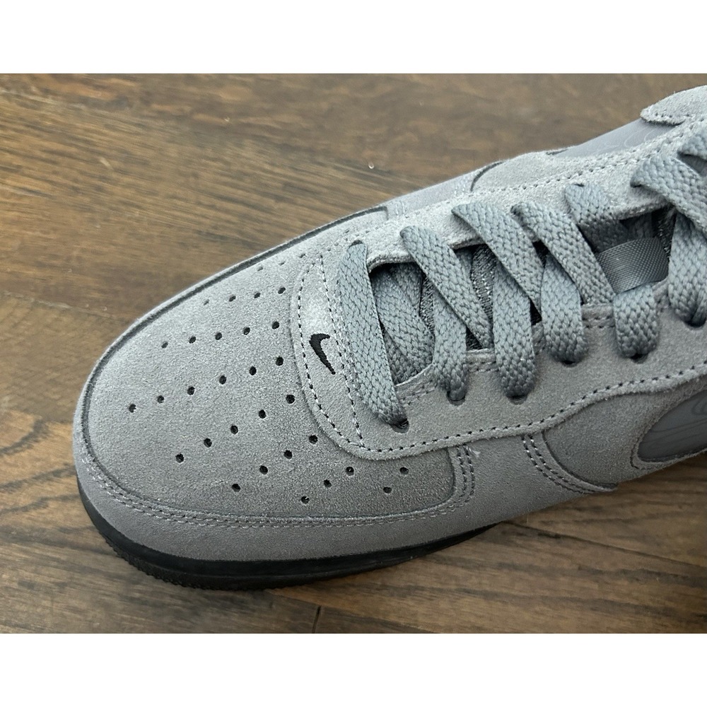 Men's Nike Air Force 1 Low 07 LV8 Grey Suede Shoes Reflective Swoosh Size 9.5 - Picture 11 of 12